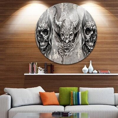 Design Art '3 Demons Tattoo Sketch' Graphic Art Print on Metal in Arts & Collectibles
