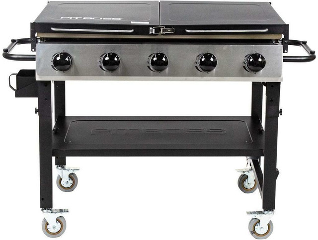 Pit Boss® Deluxe 5 Burner Portable Gas Griddle - PB5GD Handy Fold-and-Go Design, 4.5mm thick Griddle Surface. 62000 BTU in BBQs & Outdoor Cooking - Image 2