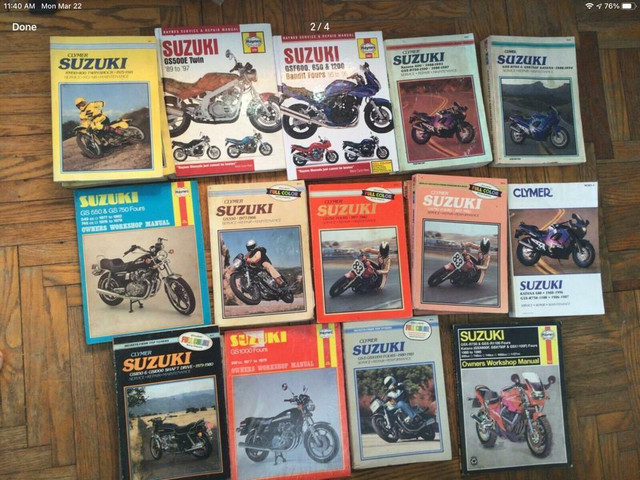 Manuals Honda Yamaha Suzuki Kawasaki Clymer Haynes New Used in Motorcycle Parts & Accessories in Manitoba - Image 3