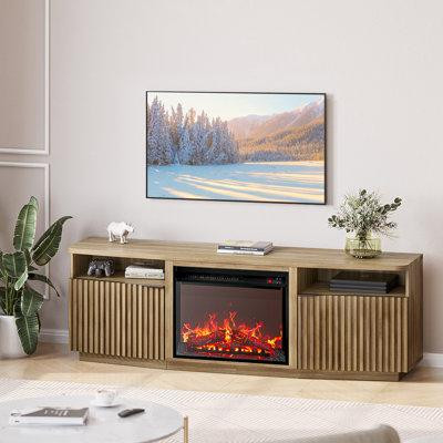 Latitude Run® Mostar TV Stand for TVs up to 78" with Electric Fireplace Included in TV Tables & Entertainment Units