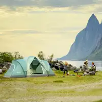 Camping Tent 14.9' x 7.5' x 5.9' Green