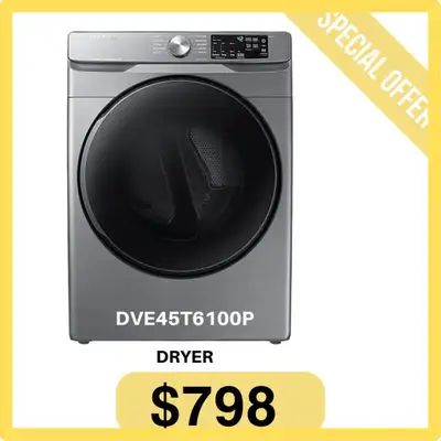 Upgrade Your Laundry Room with the Samsung DVE45T6100P Dryer! Enhance your laundry experience with t...