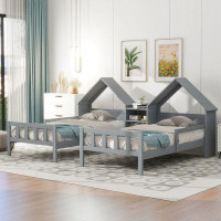 epoch Double Size Platform Bed With House-Shaped Headboard And A Built-In Nightstand