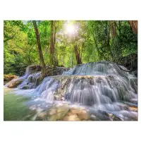 Design Art Kanchanaburi Waterfall - Wrapped Canvas Photograph Print