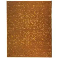 House of Hampton Honora Floral Hand-Knotted Brown Area Rug