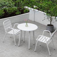 Hokku Designs Outdoor Dining Chair Courtyard Garden Balcony Outdoor Milk Tea Cafe Set Table And Chair Combination 2