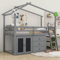 Harper Orchard Onaway Twin 3 Drawer House Loft Bed by Harper Orchard