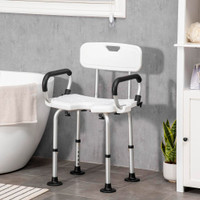 Shower Chair 21.25" x 20.5" x 32.25" White