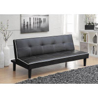 Latitude Run® Katrina Tufted Upholstered Sofa Bed Black