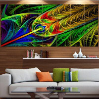 Design Art 'Stained Glass with Glowing Designs' Graphic Art Print Multi-Piece Image on Canvas