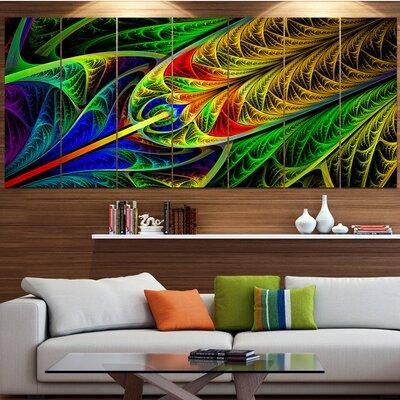 Design Art 'Stained Glass with Glowing Designs' Graphic Art Print Multi-Piece Image on Canvas in Arts & Collectibles