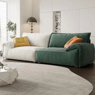 Jenni Dwelstone 102.36" Picture colour Velvet Modular Sofa cushion couch