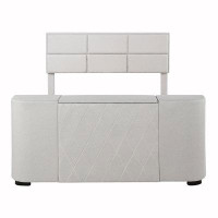 Latitude Run® Upholstery TV Platform Bed Frame with Height adjustable Headboard and Support Legs