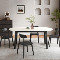 Corrigan Studio Ash wood solid wood matte rock table Oval household table