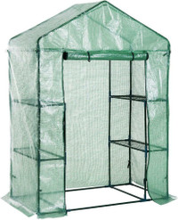 NEW WALK IN ROLL UP GREENHOUSE & SHELVES