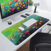 East Urban Home Desk Mat,Gaming Mouse Pad,Computer Keyboard Mouse Mat Desk Non-Slip Rubber Base Mousepad With Stitched E