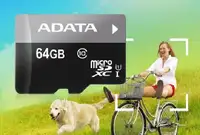 64GB ADATA Premier microSDXC Card with Adapter - UHS-I - Class-10 - AUSDX64GUICL10-RA1