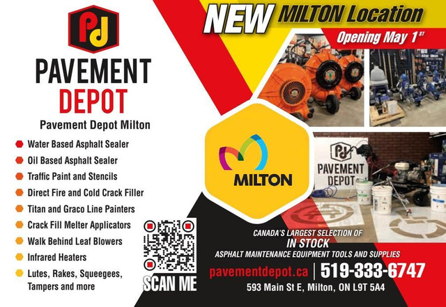 GRAND OPENING: PAVEMENT DEPOT’S NEW LOCATION IN MILTON, ONTARIO! in Other Business & Industrial in Ontario