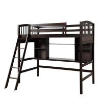 Harriet Bee Twin Size Loft Bed With Storage Shelves