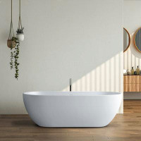 Homein 69 Inch White Solid Surface Bathtub For Bathroom