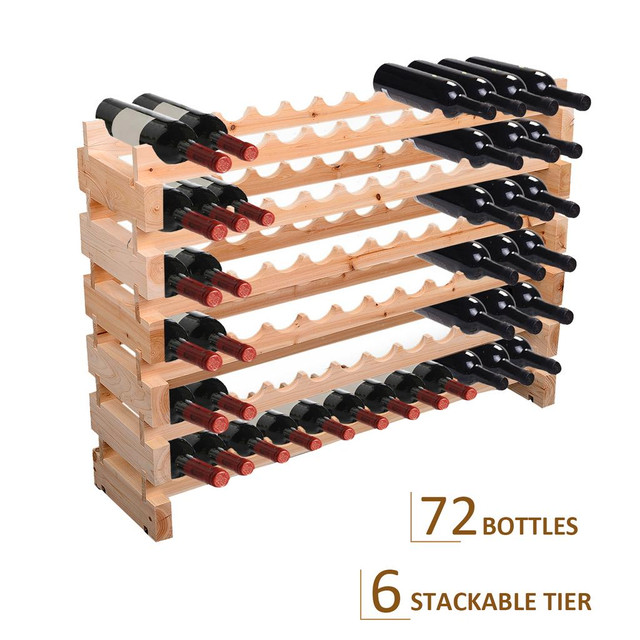Wine Rack 45"x11"x31.5" Natural Wood in Storage & Organization - Image 4