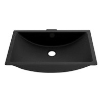 VOGRANITE 23x13 Inch Undermount Bathroom Vanity Sink w Overflow Available in 3 Finishes