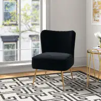 Willa Arlo™ Interiors Figaro Newburg Wide Tufted Velvet Upholstered Side Chair