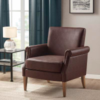 Red Barrel Studio Accent Armchair With Faux Leather Upholstery