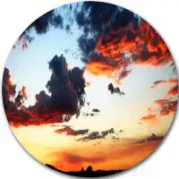 Design Art 'Blazing Sky with Clouds Panorama' Photographic Print on Metal