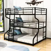 Isabelle & Max™ Porphyrios Full XL over Twin XL over Queen Steel Triple / Quad Bunk Bed by Isabelle & Max