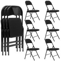 Inbox Zero Leneta Fabric Padded Office Folding Chairs Folding Chair Set (Set of 6)