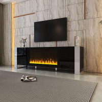 Ivy Bronx Laiton 68.1'' W Storage Credenza with Electric Fireplace Included