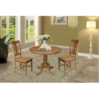 Alcott Hill Old Lyme 3 - Piece Rubberwood Solid Wood Dining Set