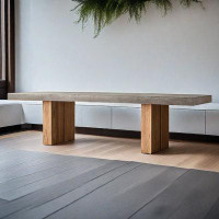 Loon Peak 70.87" Grey Solid Wood Rectangular Dining Table