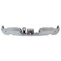 Bumper Face Bar Rear Dodge Ram 1500 2009-2010 With Sensor With Dual Exhaust Chrome Finish , CH1102365