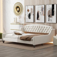House of Hampton Modern Luxury Tufted Button Daybed, Full, Gray (Old SKU: SM001009AAE)