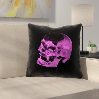 East Urban Home Square Skull Throw Pillow with Concealed Zipper