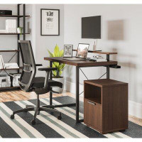 Steelside™ Altoona Desk with Hutch and File Cabinet