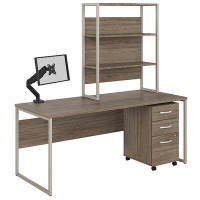 Bush Business Furniture Hybrid Desk with Hutch