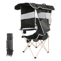 Arlmont & Co. Camping Chair with Canopy, Stay cool and comfortable under the sun.