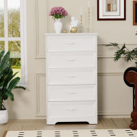 Winston Porter Modern 5 Tier Bedroom Chest of Drawers, Dresser with Drawers, Clothes Organizer -Metal Pulls