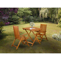 Sand & Stable™ East West Furniture CE278638B5114F7787EED195656548FD 3-Piece Wood Patio Dining Set Consists Of A Wood Fol