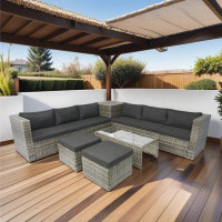 Latitude Run® HY 8 Pieces Outdoor Sectional Conversation Sofa