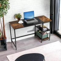 17 Stories Modern Industrial Style Computer Desk With Shelves – 47.2 Inch