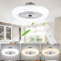 Orren Ellis Ceiling Fan with LED Lights Dimmable and Remote Included