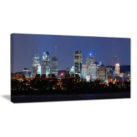 East Urban Home 'Montreal Over River at Dusk' Photographic Print on Canvas