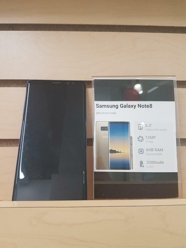 UNLOCKED Samsung Galaxy Note 8  New Charger 1 YEAR Warranty!!! Spring SALE!!! in Cell Phones in Calgary
