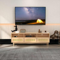 Bay Isle Home™ TV Cabinet With Rattan Storage Drawers