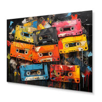 17 Stories Cassette Tapes Scattered Across II - Music Metal Wall Decor