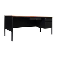 Flash Furniture Cambridge 70" Commercial Right Side Single Pedestal Desk with 3 Locking Drawers